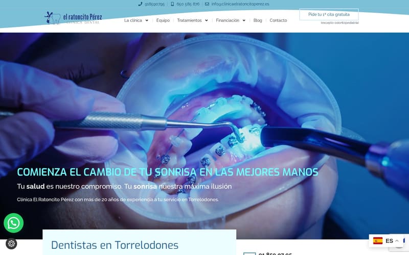 Web de la clínica dental El Ratoncito Pérez en Torrelodones