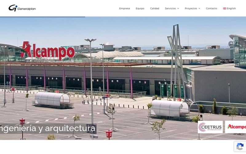 Web de Generalplan, ingeniería y construcción de centros comerciales