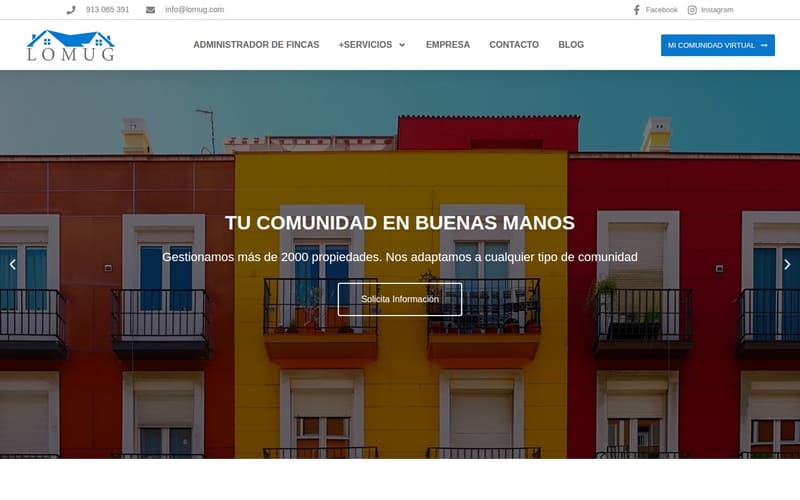 Web de Lomug, administrador de fincas