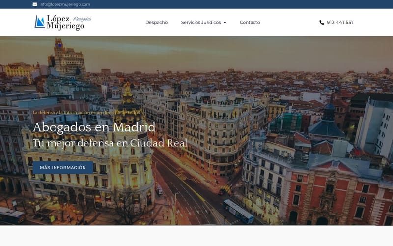 Web del despacho López Mujeriego Abogados en Ciudad Real