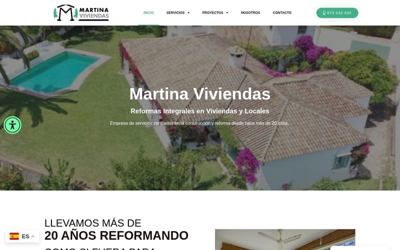 Web de Martina Viviendas, reformas integrales de viviendas y locales
