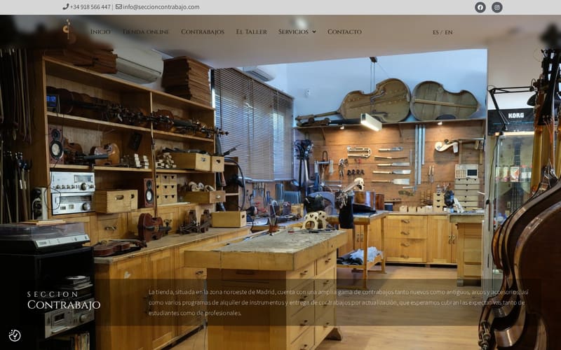 Web de Sección Contrabajo, tienda y taller de contrabajos en Madrid